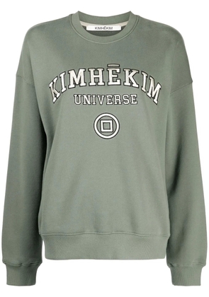 Kimhekim logo-embroidered cotton sweatshirt - Green