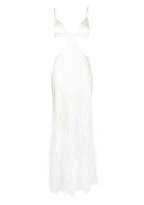 Cult Gaia Raisa feather-embellished gown - White