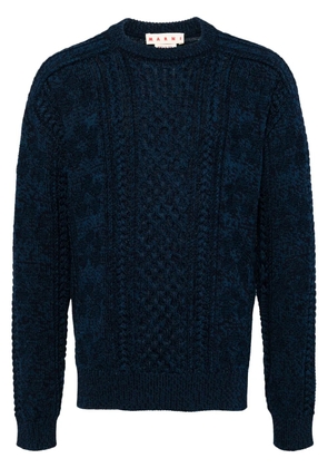 Marni cable-knit cotton jumper - Blue