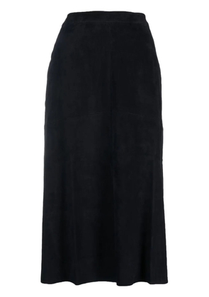 PAULA high-waisted suede midi skirt - Blue