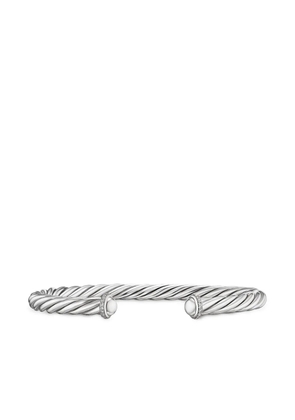 David Yurman sterling silver Cable diamond cuff bracelet (6mm)