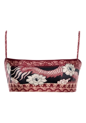 Agua Bendita dragon-print lace-up bikini - MULTICOLOR