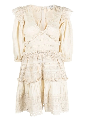 Sea puff-sleeves dress - Neutrals