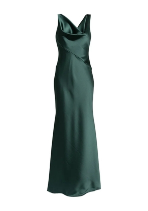 Amsale bias-cut cowl-neck dress - Green