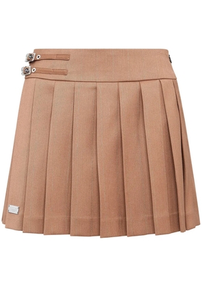 Philipp Plein plissé mini skirt - Brown