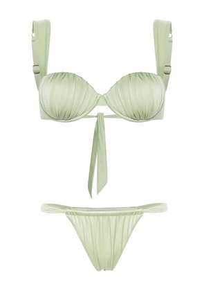 Noire Swimwear Cheeky ruched bikini set - Green