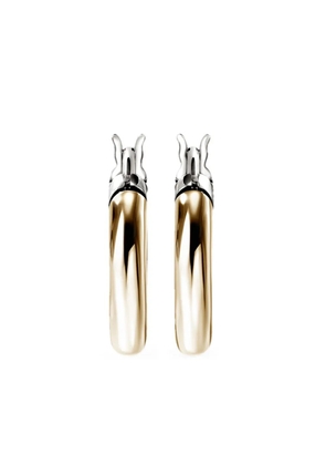 John Hardy 14kt yellow gold Essential Crossover diamond hoop earrings