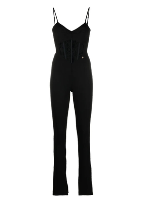 NISSA boned-bodice slim-cut jumpsuit - Black