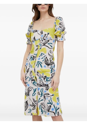PS Paul Smith square-neck floral midi dress - Neutrals