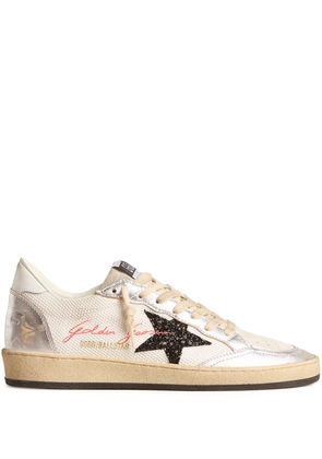 Golden Goose Ballstar metallic-panel leather sneakers - White