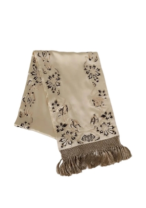 BODE floral fringe scarf - Neutrals