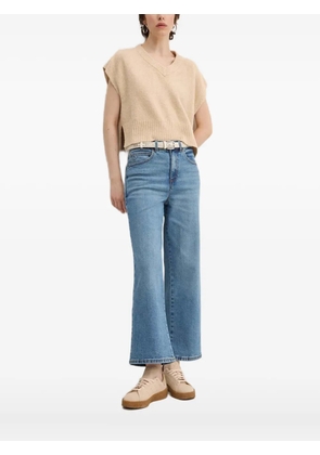 HUGO V-neck ribbed top - Neutrals