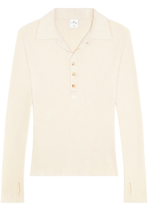 Courrèges cotton-wool blend polo shirt - Neutrals