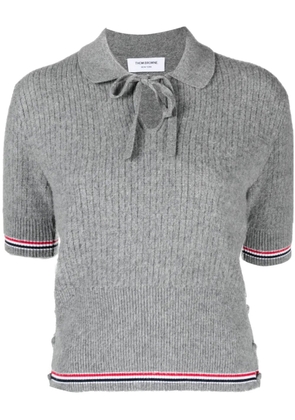 Thom Browne RWB-stripe knitted T-shirt - Grey