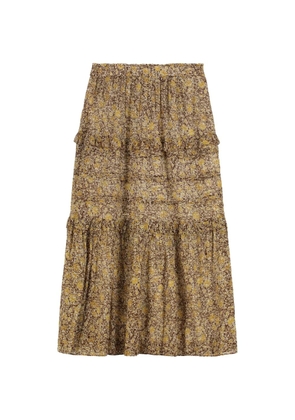 MARANT ÉTOILE ruffled floral-print skirt - Brown