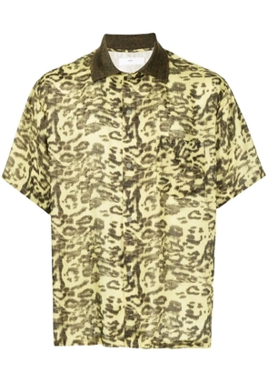 Toga Virilis leopard print short-sleeve shirt - Yellow