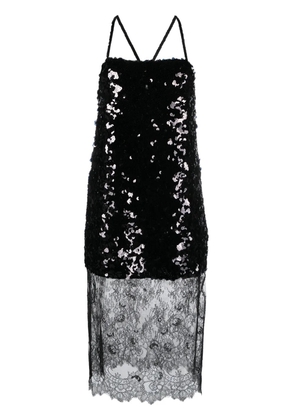 Sonia Rykiel sequinned midi slip dress - Black