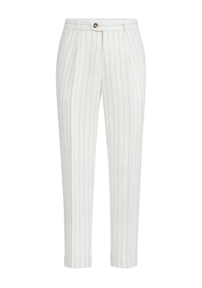 Brunello Cucinelli striped pleated trousers - White
