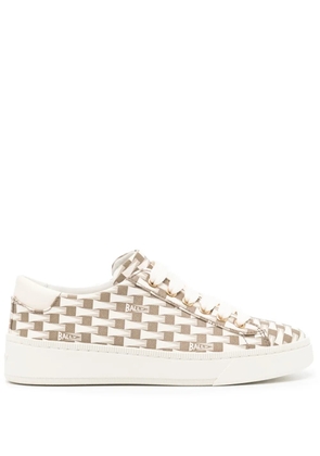 Bally geometric-print leather sneakers - Brown