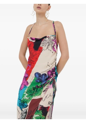 Iceberg floral-print midi dress - Neutrals