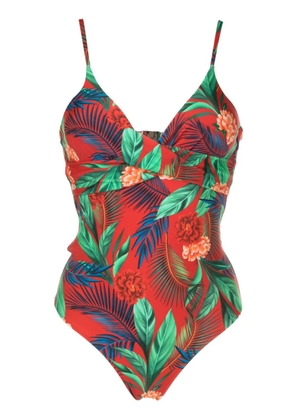 Lygia & Nanny Bianca botanical-print swimsuit - Red