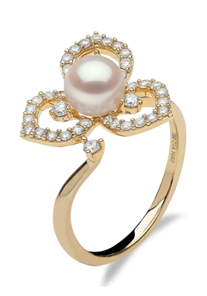 Yoko London 18kt yellow gold Petal pearl and diamond ring