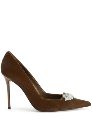 Giuseppe Zanotti 105mm Raquel Crystal pumps - Brown