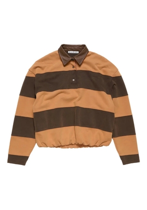 Acne Studios striped long-sleeve polo top - Brown