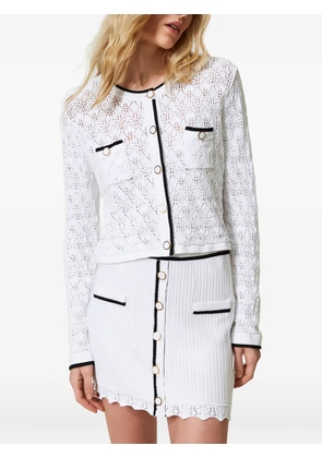 TWINSET button-embellishment mini skirt - White