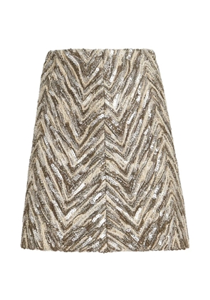 Brunello Cucinelli chevron embelished mini skirt - Neutrals
