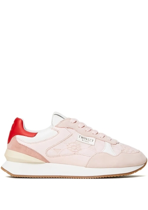 TWINSET lace-insert low-top sneakers - Pink