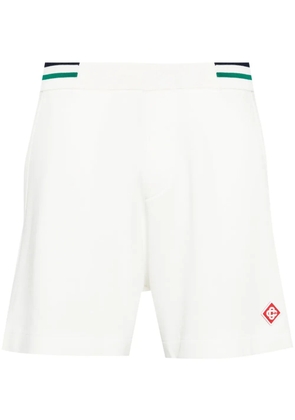 Casablanca logo-appliqué jersey shorts - White