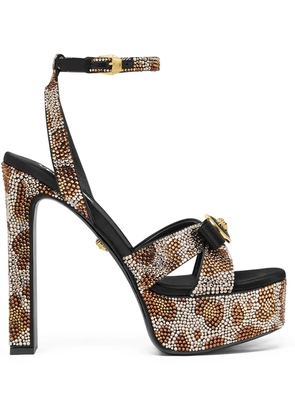 Versace 140mm crystal-leopard sandals - Brown