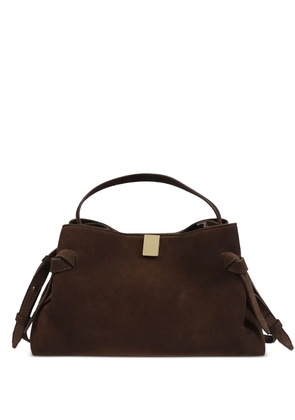 Yuzefi Gyoza knot leather tote bag - Brown