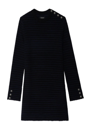 Zadig&Voltaire striped button-detailed mini dress - Black