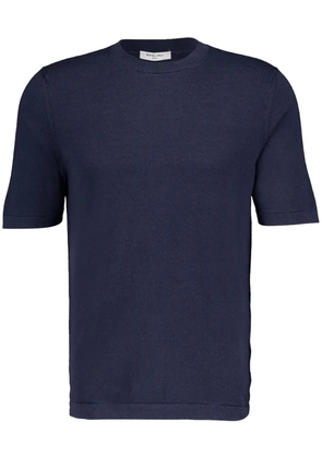 Boglioli crew-neck silk-cotton blend T-shirt - Blue