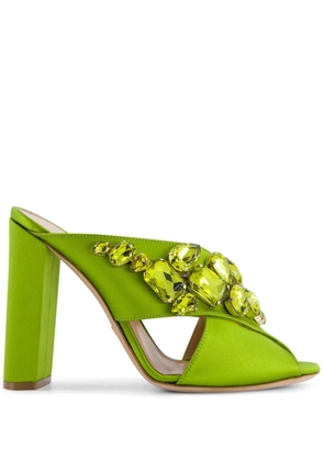 Giambattista Valli crystal-embellished mules - Green
