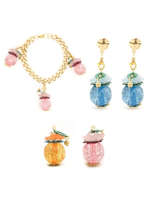 Amir Slama interchangeable bracelet and earrings - Gold