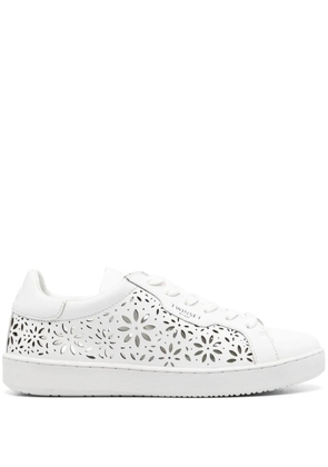 TWINSET laser-cut leather sneakers - White