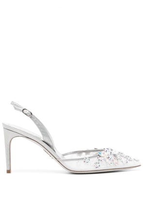 René Caovilla crystal embellishment pumps - Silver