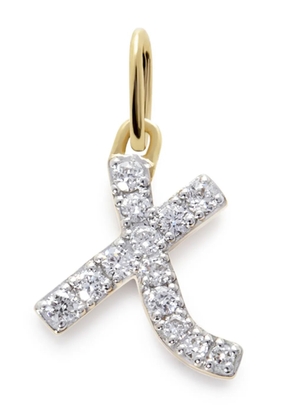 Monica Vinader 14kt yellow gold L charm diamond necklace