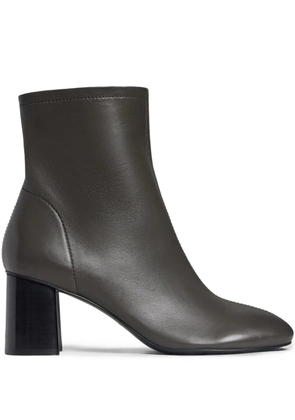 12 STOREEZ 65mm block-heel leather ankle boots - Grey