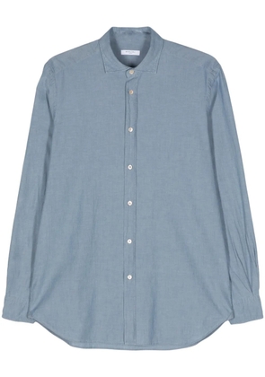 Boglioli slub-texture cotton shirt - Blue