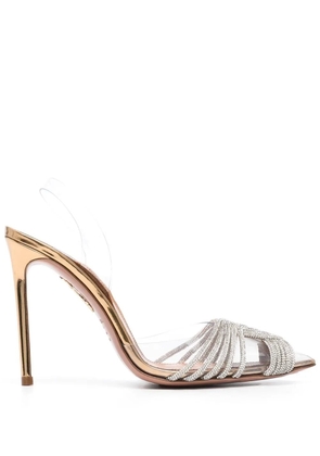 Aquazzura Gatsby 105mm slingback pumps - Gold