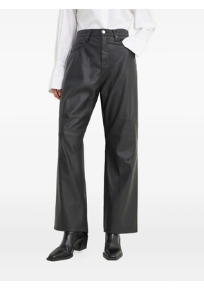 Won Hundred pockets leather trousers - Black