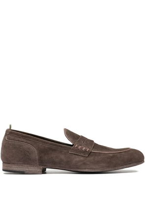 Officine Creative suede penny loafers - Brown