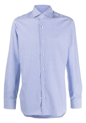 Barba gingham-check tailored shirt - Blue