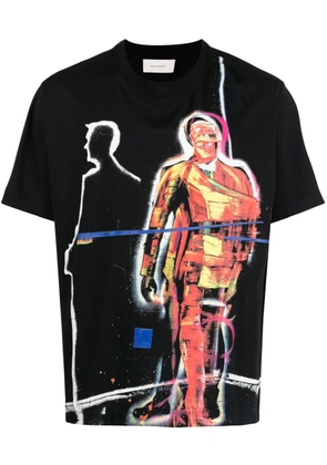 Limitato graphic-print short-sleeve cotton T-shirt - Black