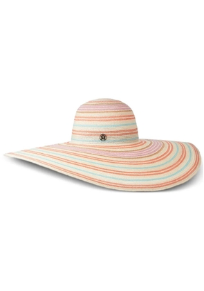 Maison Michel Blanche striped hat - Neutrals