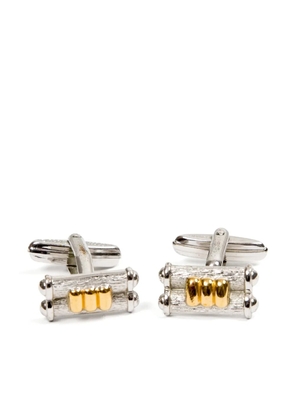 Christian Dior Pre-Owned 2000 ring-embellished cufflinks - Silver